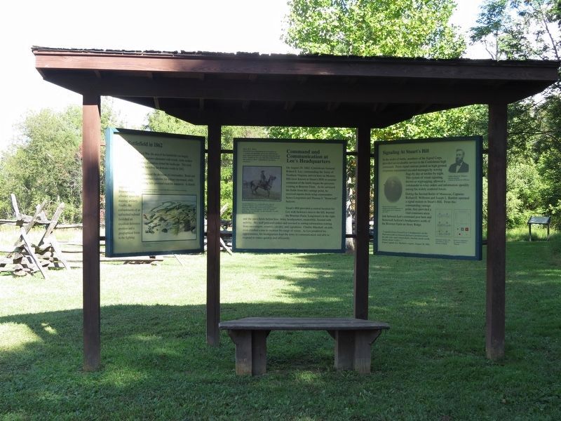 Exhibit kiosk on crest of Stuart's Hill. Click for full size. Exhibit kiosk on crest of Stuart's Hill image. Click for full size.