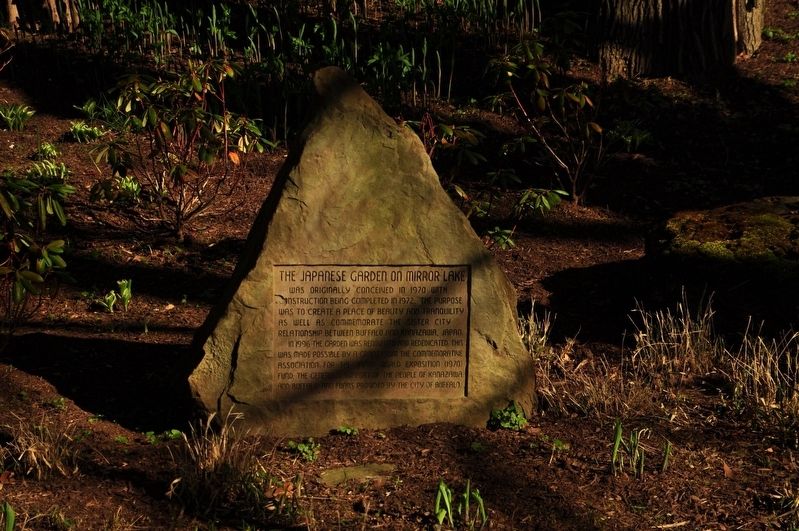 The Japanese Garden on Mirror Lake Marker. Click for full size. The Japanese Garden on Mirror Lake Marker image. Click for full size.