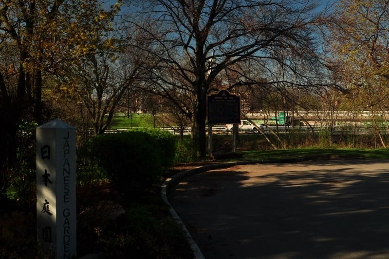 Entrance to Japanese Garden and view of Pan-American Exposition Marker. Click for full size. Entrance to Japanese Garden and view of Pan-American Exposition Marker image. Click for full size.