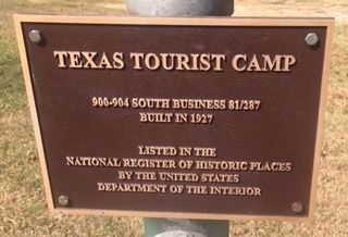 Texas Tourist Camp Complex Marker image. Click for full size.