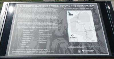 Shoshone-Bannock Tribes: Beyond the Reservation Marker image. Click for full size.