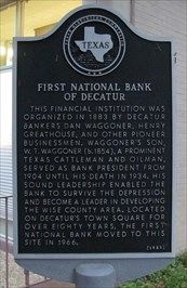 First National Bank of Decatur Marker image. Click for full size.