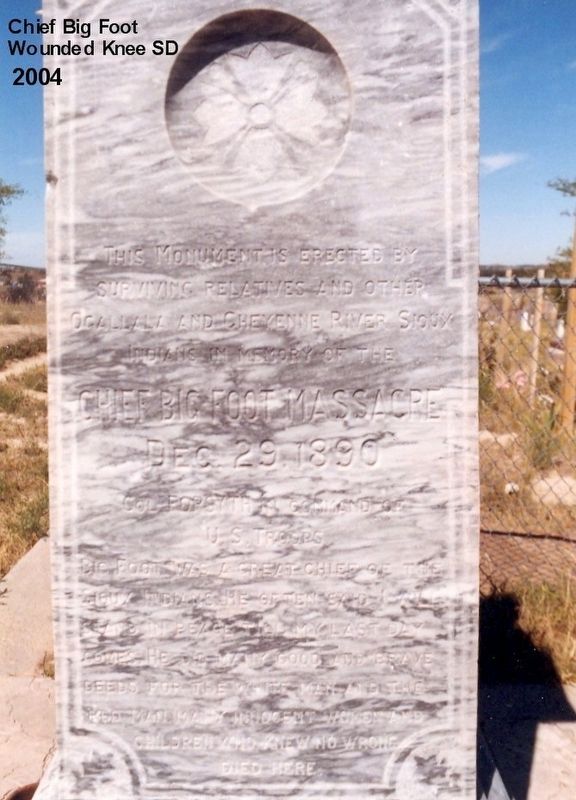 Chief Big Foot Massacre Monument Marker image. Click for full size.