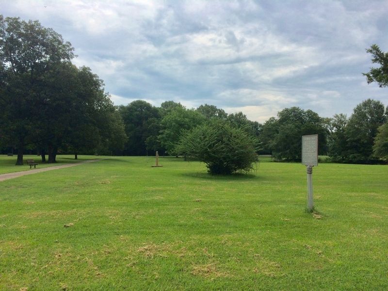 The Post under Spain Marker, on right, looking east.. Click for full size. The Post under Spain Marker, on right, looking east. image. Click for full size.