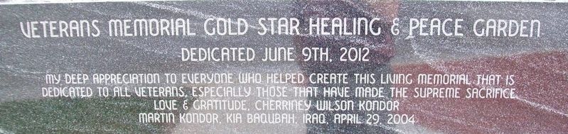 Veterans Memorial Gold Star Healing & Peace Garden Dedication image. Click for full size.