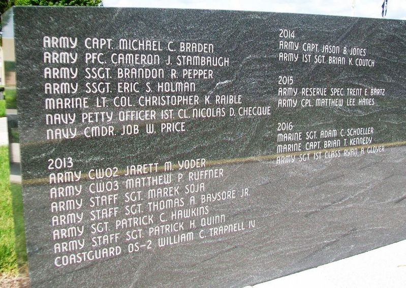 Veterans Memorial Gold Star Healing & Peace Garden Roll of Honored Dead image. Click for full size.