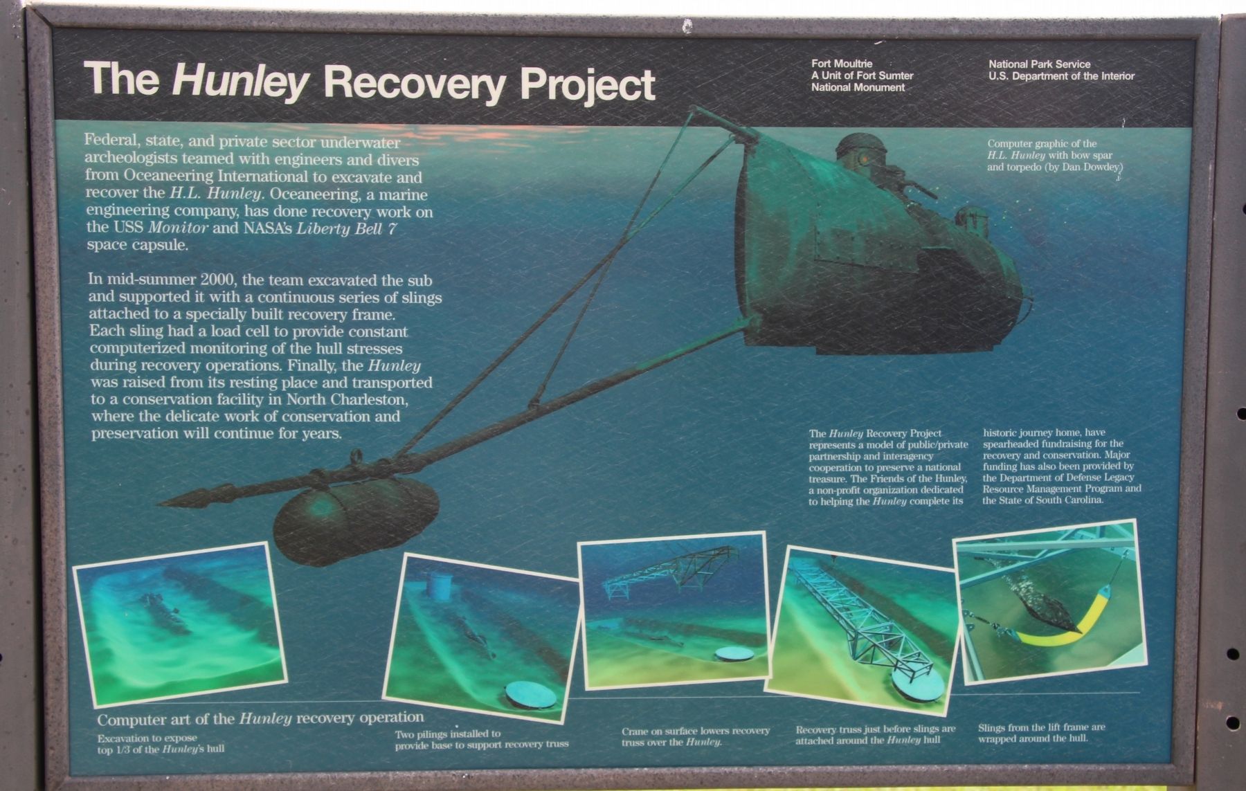 The <i>Hunley</i> Recovery Project Marker image. Click for full size.
