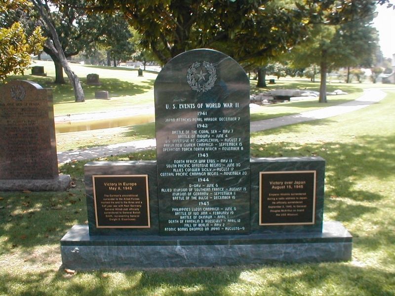 U.S. Events of World War II Marker. Click for full size. U.S. Events of World War II Marker image. Click for full size.