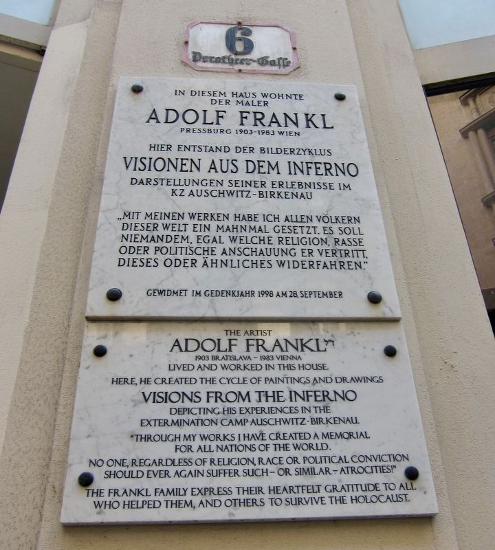 Adolf Frankl Marker image. Click for full size.
