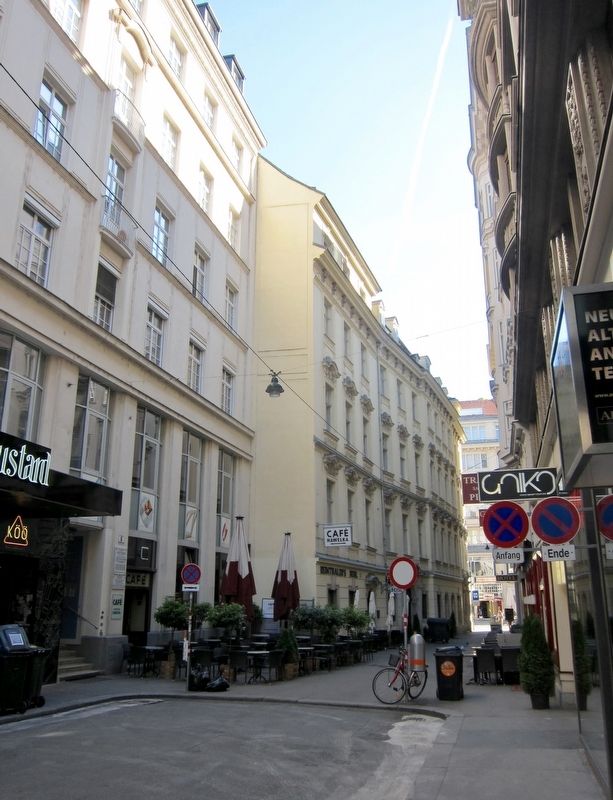 Adolf Frankl Marker - Wide View, Looking North on Dorotheergasse image. Click for full size.