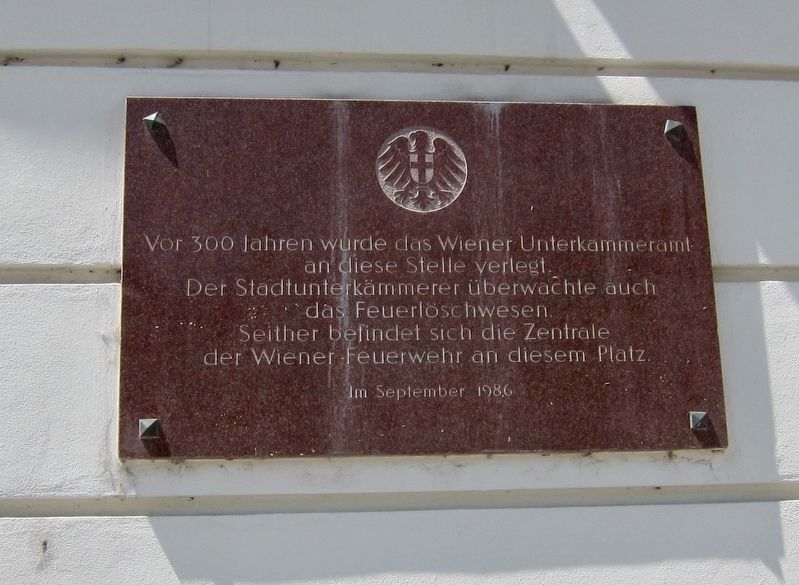 Der Wiener Feuerwehr / The Vienna Fire Department Marker image. Click for full size.