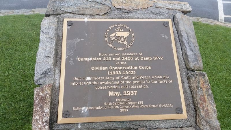 North Carolina Civilian Conservation Corps Alumni Marker. Click for full size. North Carolina Civilian Conservation Corps Alumni Marker image. Click for full size.