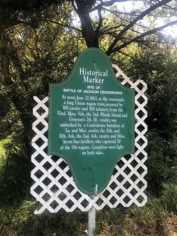 Site of Battle of Jackson Crossroads Marker. Click for full size. Site of Battle of Jackson Crossroads Marker image. Click for full size.