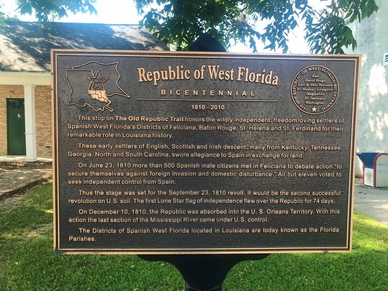 Republic of West Florida Marker image. Click for full size.
