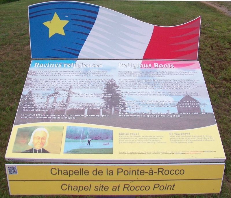 Chapelle de la Pointe-�-Rocco / Chapel site at Rocco Point Marker image. Click for full size.