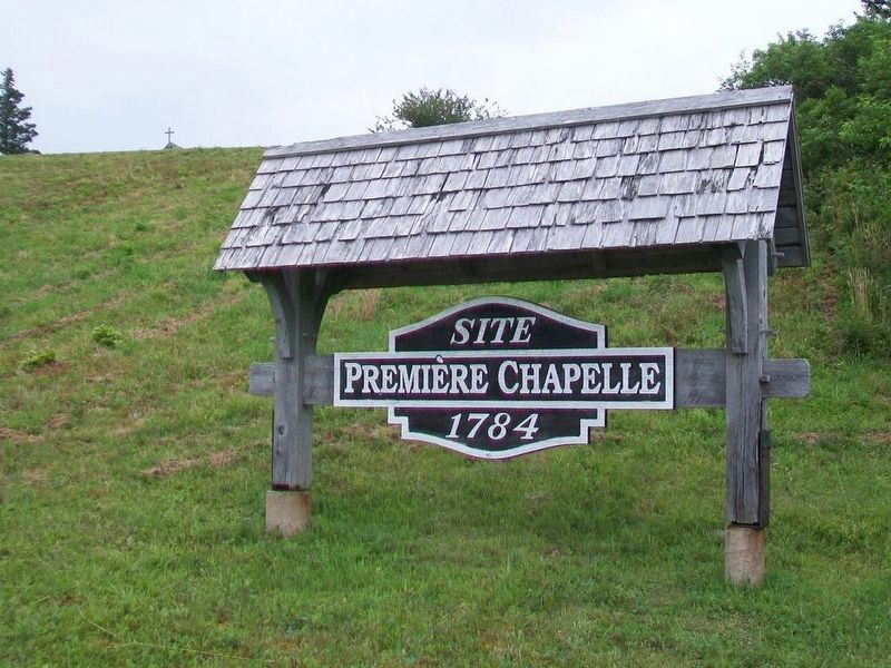 Chapelle de la Pointe-�-Rocco / Chapel site at Rocco Point Sign image. Click for full size.