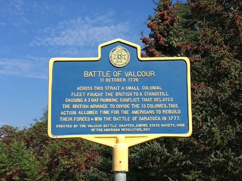Battle of Valcour Marker image. Click for full size.