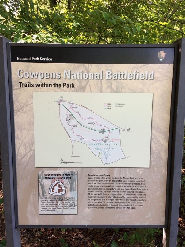 Cowpens National Battlefield Nature Trail Orientation Marker.. Click for full size. Cowpens National Battlefield Nature Trail Orientation Marker. image. Click for full size.