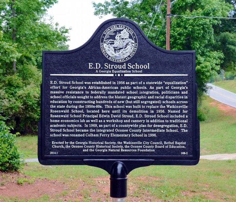 E. D. Stroud School Marker image. Click for full size.