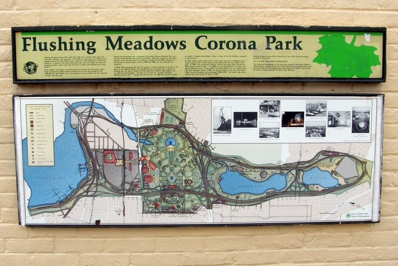 Flushing Meadows Corona Park Marker. Click for full size. Flushing Meadows Corona Park Marker image. Click for full size.