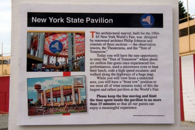 New York State Pavilion Marker image. Click for full size.