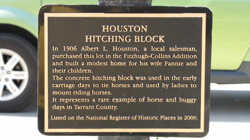 Houston Hitching Block Marker image. Click for full size.