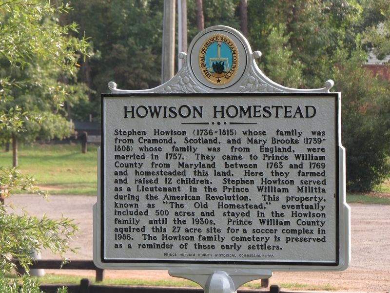 Howison Homestead Marker image. Click for full size.