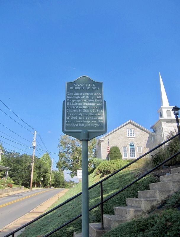 Camp Hill Church of God Marker - Wide View, Looking North on 21st Street. Click for full size. Camp Hill Church of God Marker - Wide View, Looking North on 21st Street image. Click for full size.