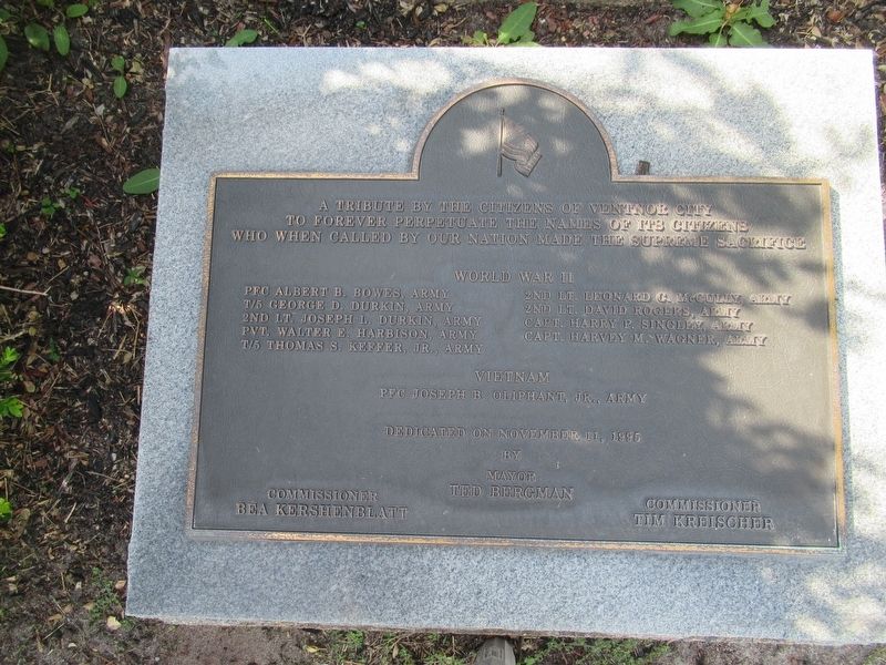Ventnor City Veterans Memorial. Click for full size. Ventnor City Veterans Memorial image. Click for full size.
