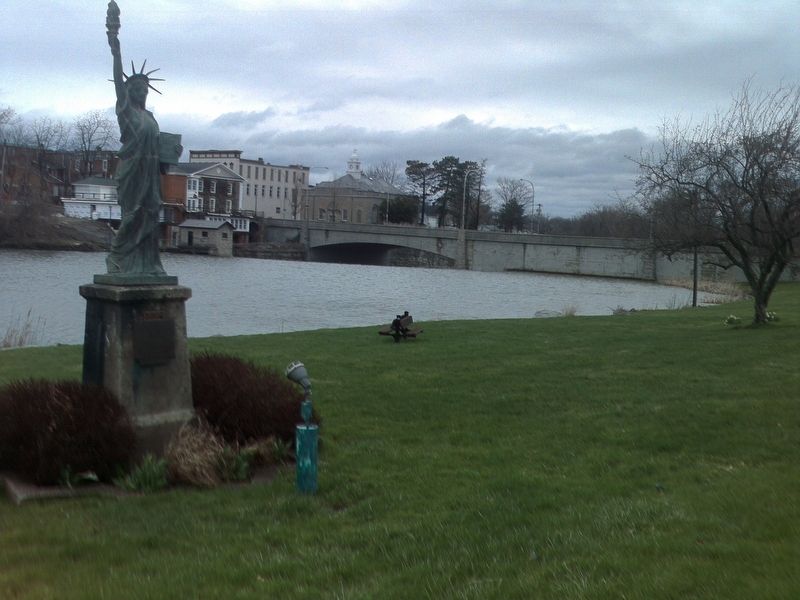 Statue of Liberty Replica facing north along Oatka Creek. Click for full size. Statue of Liberty Replica facing north along Oatka Creek image. Click for full size.