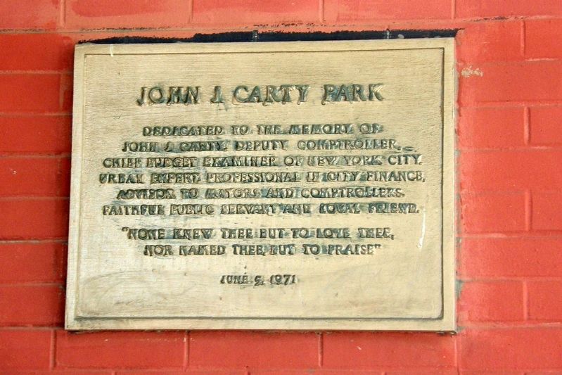 John J. Carty Park Marker image. Click for full size.