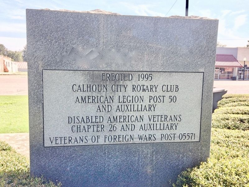 Calhoun County Veterans Monument (reverse side). image. Click for full size.