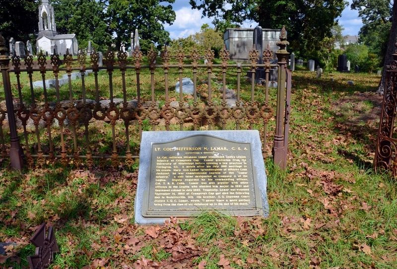 Lt. Col. Jefferson M. Lamar, C.S.A. Marker image. Click for full size.