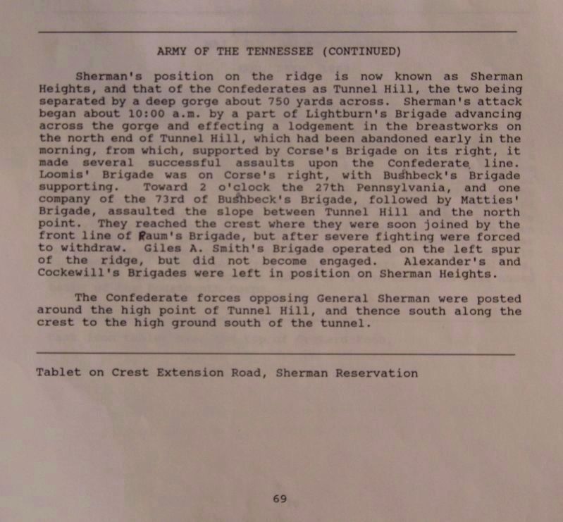 Army of the Tennessee Marker. Click for full size. Army of the Tennessee Marker image. Click for full size.
