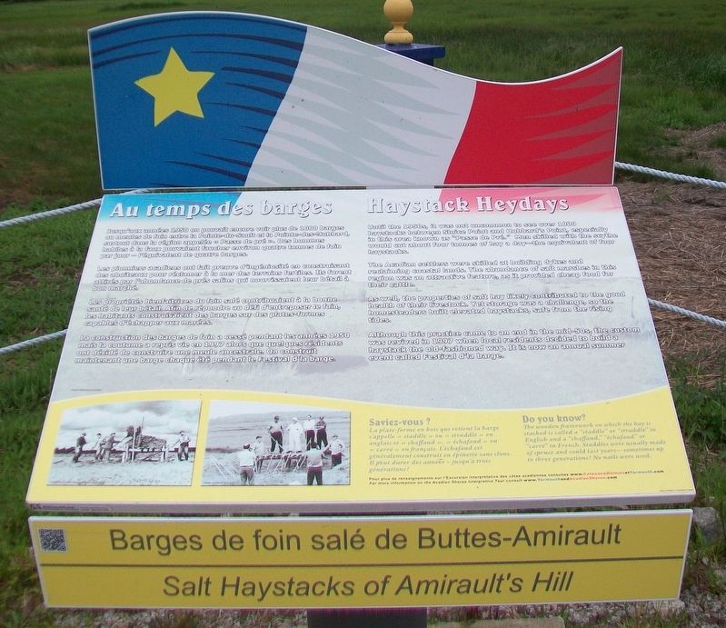 Barges de foin sal de Buttes-Amirault/Salt Haystacks of Amirault's Hill Marker image. Click for full size.