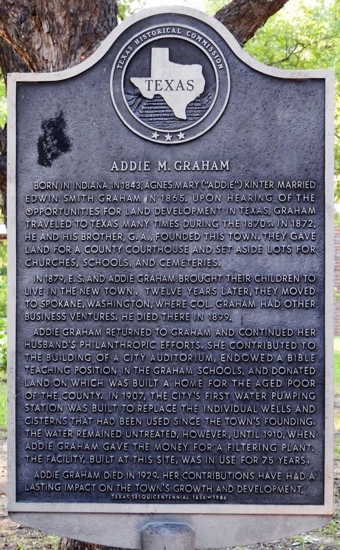 Addie M. Graham Texas Historical Marker image. Click for full size.