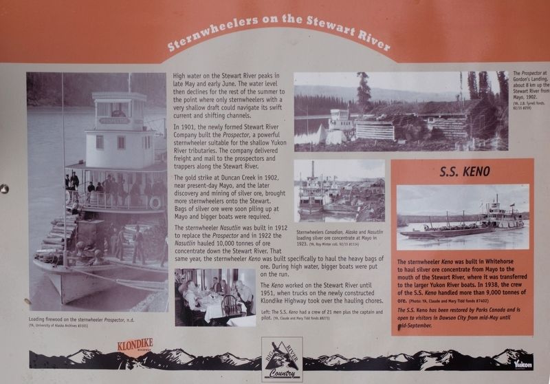 Sternwheelers on the Stewart River Marker image. Click for full size.