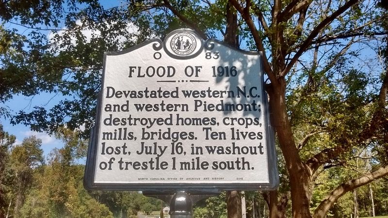 Flood of 1916 Marker. Click for full size. Flood of 1916 Marker image. Click for full size.