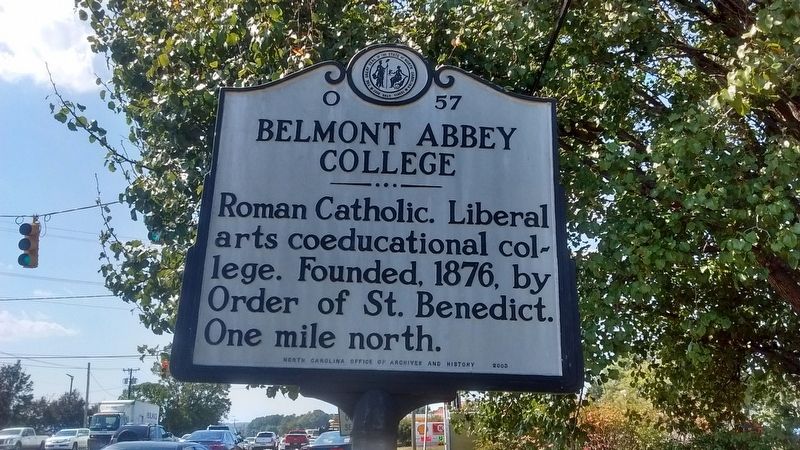Belmont Abbey College Marker. Click for full size. Belmont Abbey College Marker image. Click for full size.