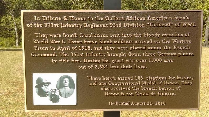 In Tribute & Honor to the Gallant African American Heroes Marker image. Click for full size.