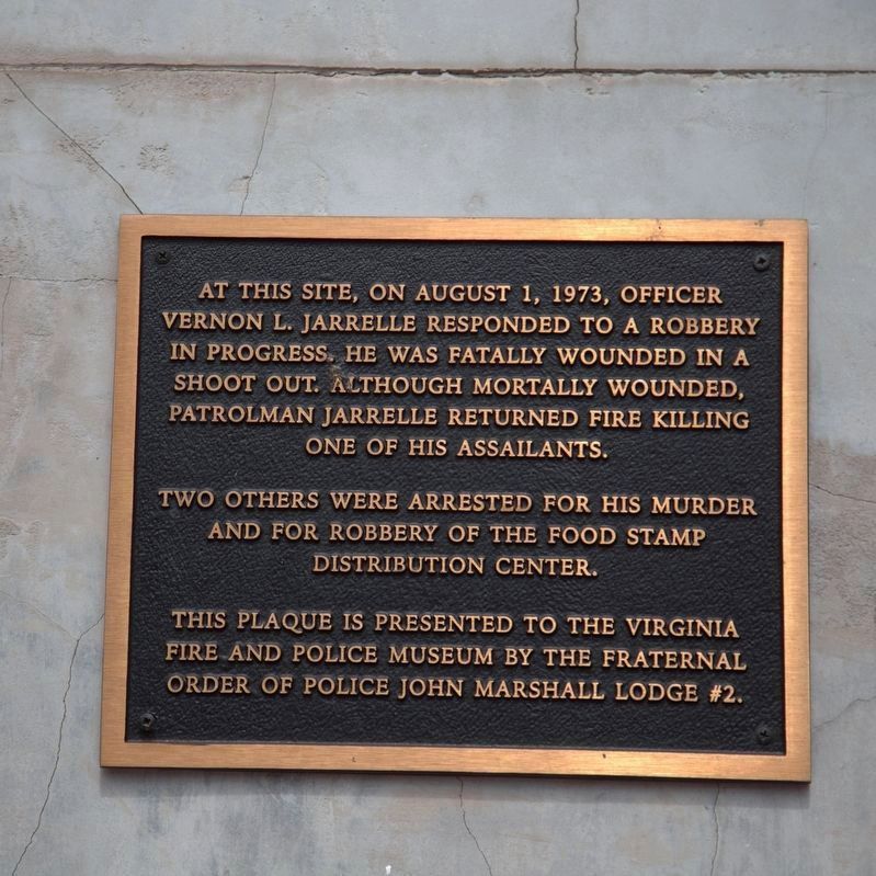 Officer Vernon L. Jarrelle Marker image. Click for full size.
