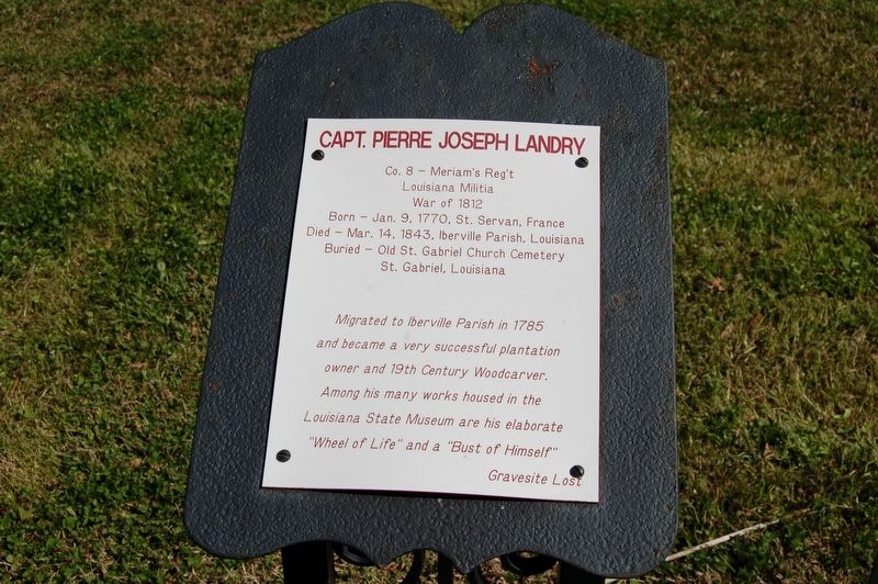 Capt. Pierre Joseph Landry Marker image. Click for full size.