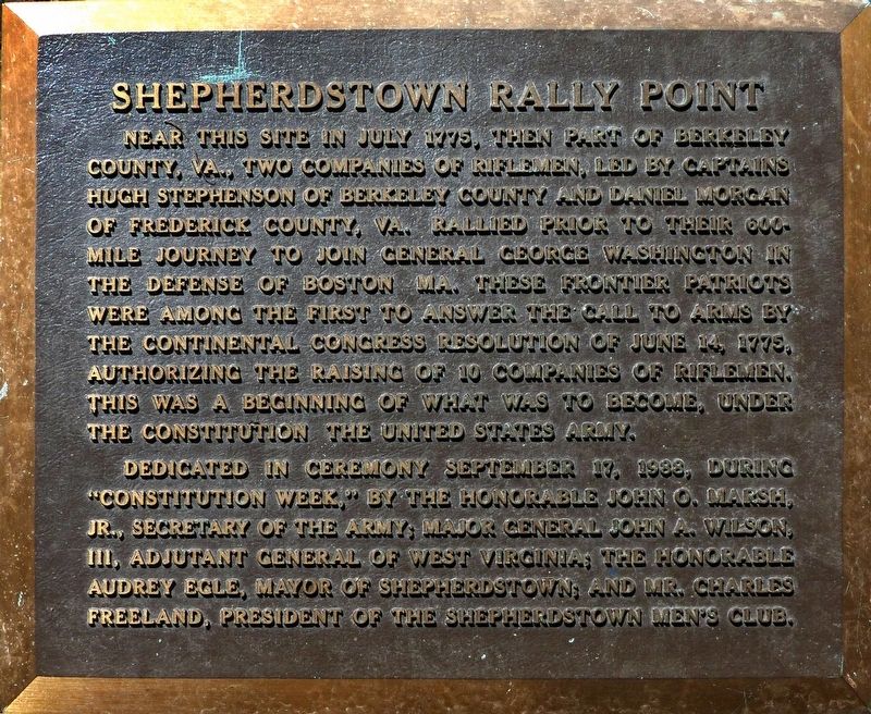 Shepherdstown Rally Point Marker image. Click for full size.