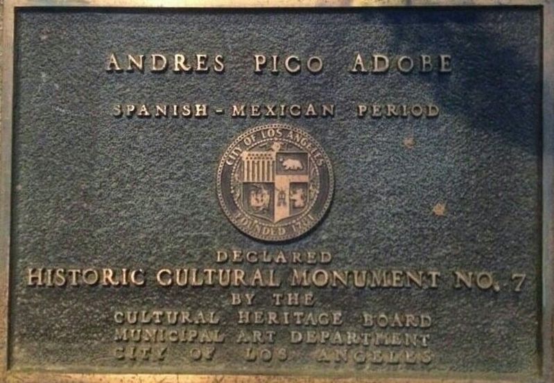 Andres Pico Adobe Marker. Click for full size. Andres Pico Adobe Marker image. Click for full size.