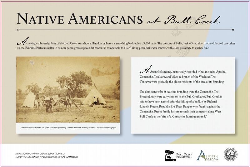 Native Americans at Bull Creek Marker image. Click for full size.