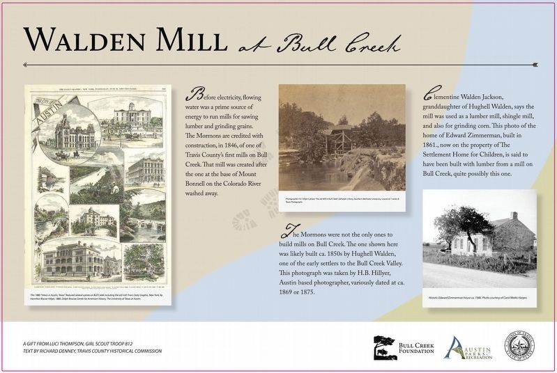 Walden Mill at Bull Creek Marker image. Click for full size.