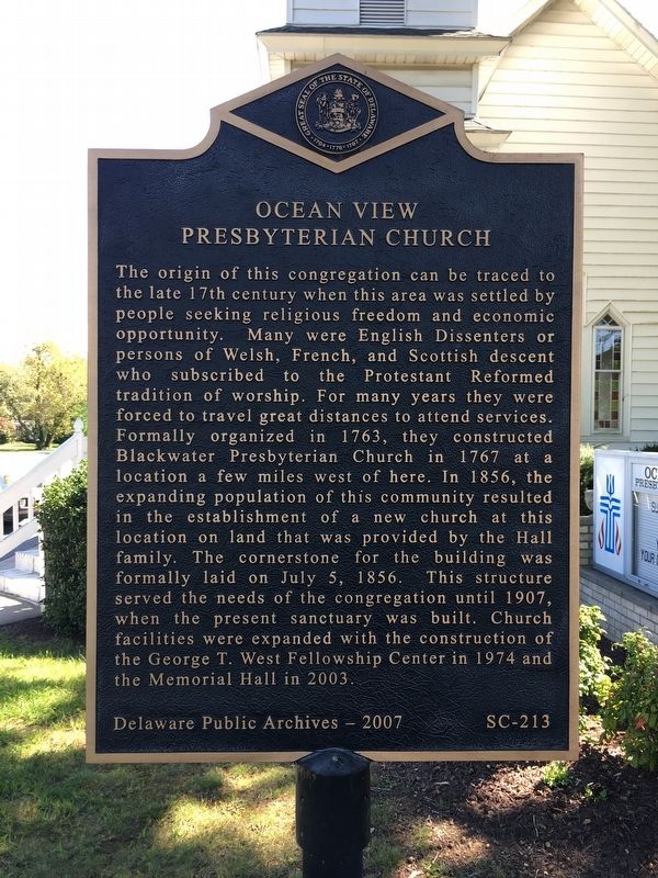 OCEAN VIEW PRESBYTERIAN CHURCH Marker image. Click for full size.