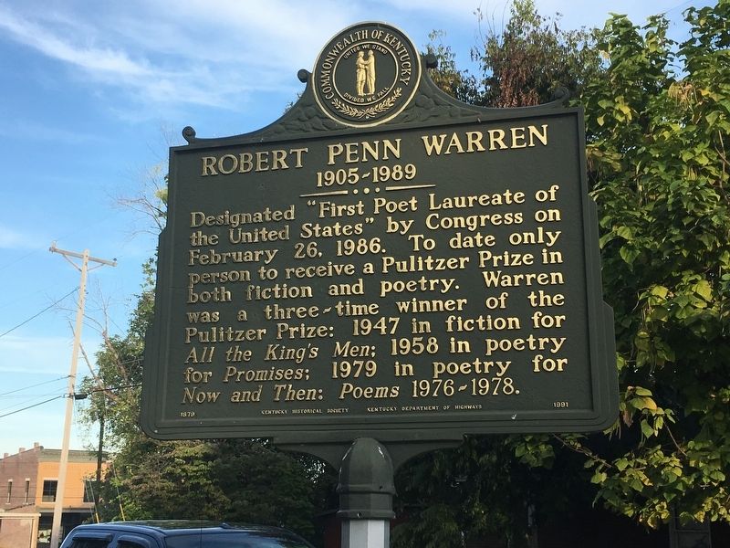 Robert Penn Warren Marker. Click for full size. Robert Penn Warren Marker image. Click for full size.