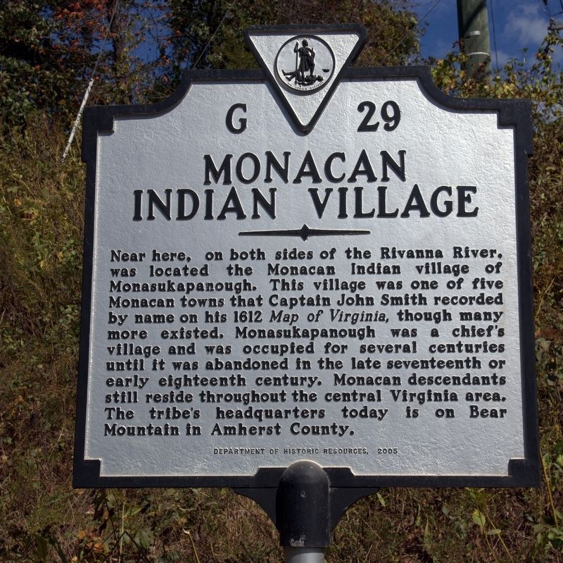 Monacan Indian Village Marker image. Click for full size.