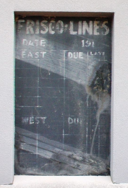 Frisco Depot Schedule Board image. Click for full size.